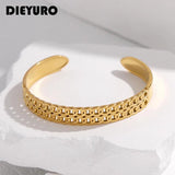 316L Stainless Steel Bracelet For Women Adjustable Cuff Bangle Non-fading