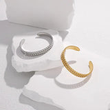 316L Stainless Steel Bracelet For Women Adjustable Cuff Bangle Non-fading