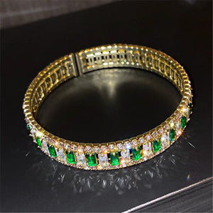 Pink Green Crystal Cuff Bracelets for Women