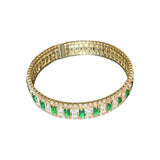 Pink Green Crystal Cuff Bracelets for Women