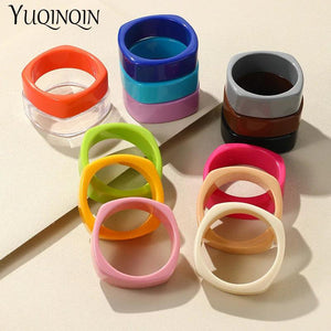 Vintage Acrylic Cuff Bracelets - Wide Geometric Resin Bangles