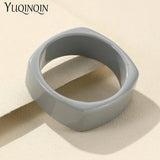 Vintage Acrylic Cuff Bracelets - Wide Geometric Resin Bangles