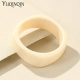 Vintage Acrylic Cuff Bracelets - Wide Geometric Resin Bangles