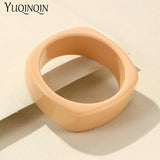 Vintage Acrylic Cuff Bracelets - Wide Geometric Resin Bangles