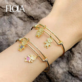 Plated Couple Charm Bracelets & Bangles Zirconia Jewelry