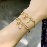 Plated Couple Charm Bracelets & Bangles Zirconia Jewelry