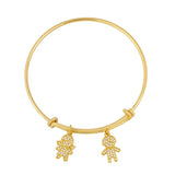 Plated Couple Charm Bracelets & Bangles Zirconia Jewelry