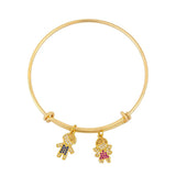 Plated Couple Charm Bracelets & Bangles Zirconia Jewelry