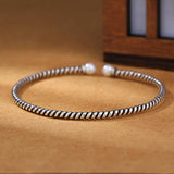 Vintage Silver Bangles Simulated Pearl 925 Stamp Cuff Bangles & Bracelets