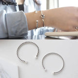 Vintage Silver Bangles Simulated Pearl 925 Stamp Cuff Bangles & Bracelets