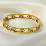 Turkish Evil Eye Stainless Steel Bangles Bracelets for Women Teen Girls