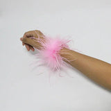 Feather Cuff Snap Bracelet Ostrich Fur Wrist Cuff Sleeve