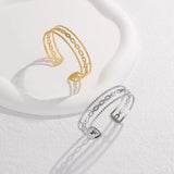 316L Stainless Steel Geometric Link Cuff Bracelet for Women Girl Bangle