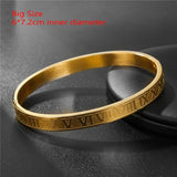Stainless Steel Open Bangle Roman Numeral Cuff Bracelet