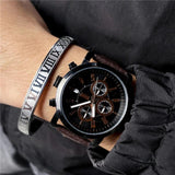 Stainless Steel Open Bangle Roman Numeral Cuff Bracelet