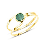 Jade Stripe Titanium Steel Bracelet Gold-Plated for Women