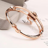 Enamel Camellia Bangles Crystal Letter 5 Bangle Bracelet Wedding Jewelry