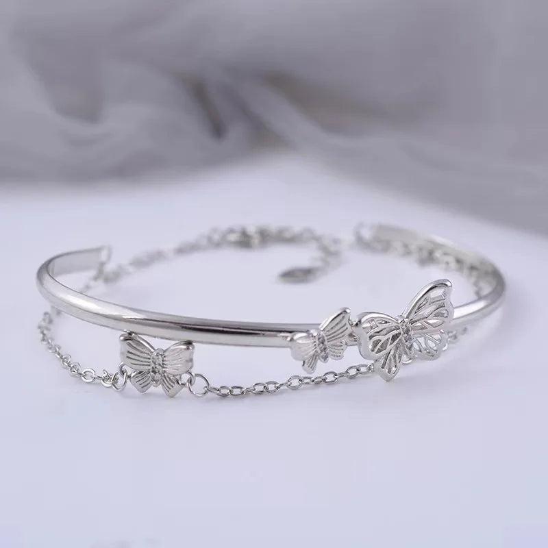 Double Layer Butterfly Bracelet and Bangles for Women