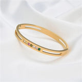 Colorful CZ Crystal Bracelet For Women Hollow Cuff Bangle Jewelry