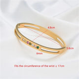 Colorful CZ Crystal Bracelet For Women Hollow Cuff Bangle Jewelry