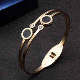Stainless Steel Heart Charm Cuff Bangles for Women Girls Wedding