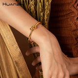 Metal Copper Plated Knot Bracelet for Women - Party Jewelry Gift