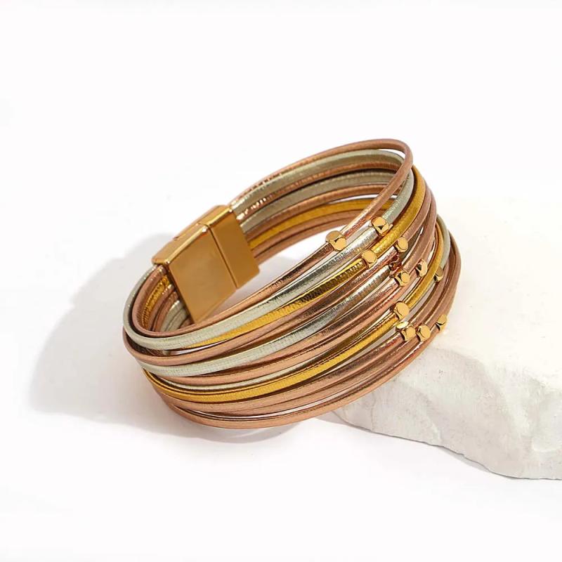 Boho Multilayer Leather Bracelet Women