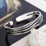Retro Wave Braided Bracelet Silver Plated
