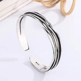 Retro Wave Braided Bracelet Silver Plated