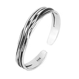 Retro Wave Braided Bracelet Silver Plated