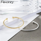 Foxanry Adjustable Silver Bracelet Vintage Twist Party Jewelry