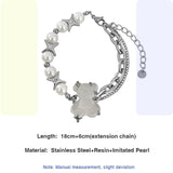 Resin Bear Bracelet with Star Rays Bangle for Women