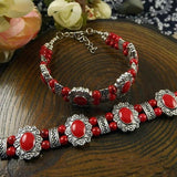 Vintage Retro Tibet Red Bead Boho Bracelet