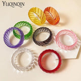 Colorful Acrylic Bangles for Women - Wide Bangle Bracelets with Charm