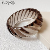 Colorful Acrylic Bangles for Women - Wide Bangle Bracelets with Charm