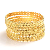4pcs 24k Ethiopian Jewelry Bangles For Women Dubai Ramadan Bangles&Bracelet