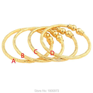Dubai Baby Bangle Jewelry For Boys Girls18K Ethiopian Kids Bangles Bracelet