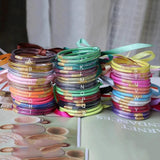 5Pc/set Glitter Jelly Bangle Set Plastic Boho Bracelet Party Bangles