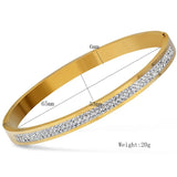 Crystal Rhinestone Pave Stainless Steel Open Bracelets for Women