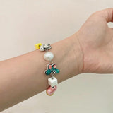 Pink Green Ceramics Butterfly Bird Star Geometric Bracelet for Women Girls