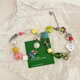Pink Green Ceramics Butterfly Bird Star Geometric Bracelet for Women Girls