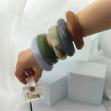 Colorful Acrylic Square Bangle Bracelet for Women