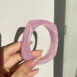 Colorful Acrylic Square Bangle Bracelet for Women