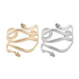 Silver Arm Cuff Bracelet Snake Armband Adjustable Bangle