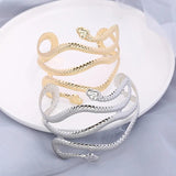 Silver Arm Cuff Bracelet Snake Armband Adjustable Bangle