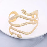 Silver Arm Cuff Bracelet Snake Armband Adjustable Bangle