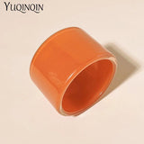 Colorful Acrylic Resin Bangle Bracelet with Charms