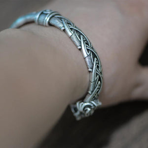Teen Vikings Wolf Head Cuff Bangle Bracelet Talisman Jewelry