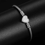 Heart Shaped Crystal Bracelet Stainless Steel Women Jewelry