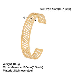 Geometric Cuff Bracelet Stainless Steel Bangle